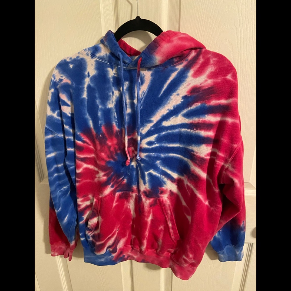 Pink & blue tie dye hoodie
